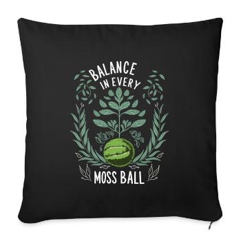 Kokedama Moss Ball Plantes Jardinage Japonais - Housse de coussin décorative 45 x 45 cm - noir - Devant