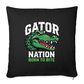 Alligator Crocodile Reptile Enthusiast Swamp - Sofa pillowcase 17,3'' x 17,3'' (45 x 45 cm) - black - Front