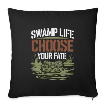 Alligator Crocodile Reptile Enthusiast Swamp - Sofa pillowcase 17,3'' x 17,3'' (45 x 45 cm) - black - Front