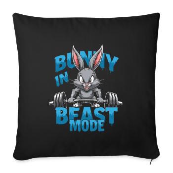 Fitness Bunny Fitness -workout Rabbit Bodybuilding - Sofakissenbezug 45 x 45 cm - Schwarz - Vorne