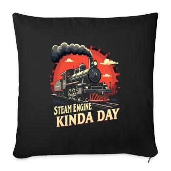 Train Ride -locomotive Adventure - Sofa pillowcase 17,3'' x 17,3'' (45 x 45 cm) - black - Front