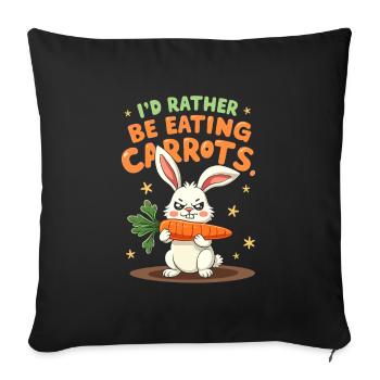 Lapin Conception d’animaux sarcastiques - Housse de coussin décorative 45 x 45 cm - noir - Devant