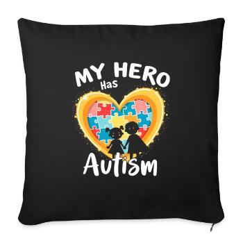 Frères et sœurs autistes - Housse de coussin décorative 45 x 45 cm - noir - Devant