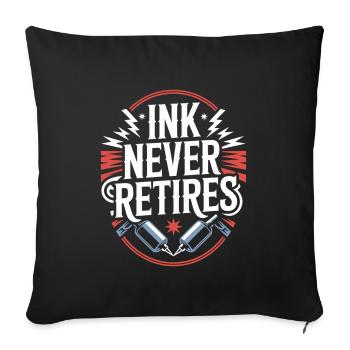 Seniors with tattoos proudly aging, - Sofa pillowcase 17,3'' x 17,3'' (45 x 45 cm) - black - Front