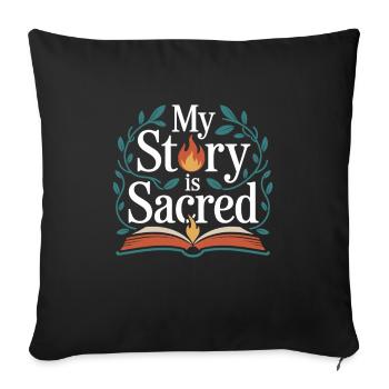 Former religious community survivors - Sofa pillowcase 17,3'' x 17,3'' (45 x 45 cm) - black - Front