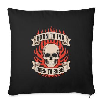 Seniors with tattoos proudly aging, - Sofa pillowcase 17,3'' x 17,3'' (45 x 45 cm) - black - Front