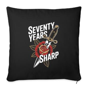 Seniors with tattoos proudly aging, - Sofa pillowcase 17,3'' x 17,3'' (45 x 45 cm) - black - Front
