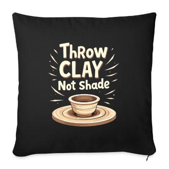 Poterie classe argile artiste céramique atelier roue - Housse de coussin décorative 45 x 45 cm - noir - Devant
