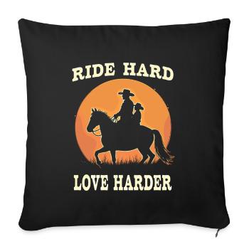 Horseback Riding Dad Dad Equestrian Father Rider Pride - Sofa pillowcase 17,3'' x 17,3'' (45 x 45 cm) - black - Front