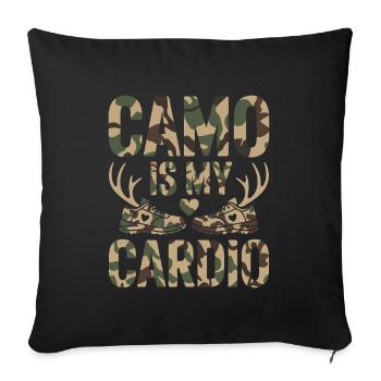 Women chasing a strong nature outdoors, the - Sofa pillowcase 17,3'' x 17,3'' (45 x 45 cm) - black - Front