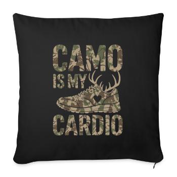 Women chasing a strong nature outdoors, the - Sofa pillowcase 17,3'' x 17,3'' (45 x 45 cm) - black - Front