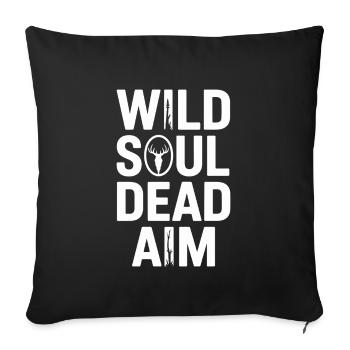 Women chasing a strong nature outdoors, the - Sofa pillowcase 17,3'' x 17,3'' (45 x 45 cm) - black - Front
