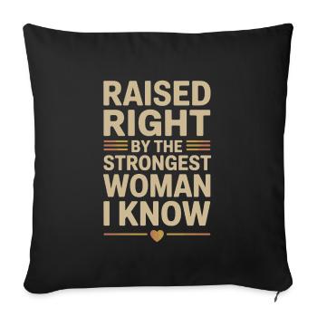 Élevé par une reine, parent célibataire - Housse de coussin décorative 45 x 45 cm - noir - Devant