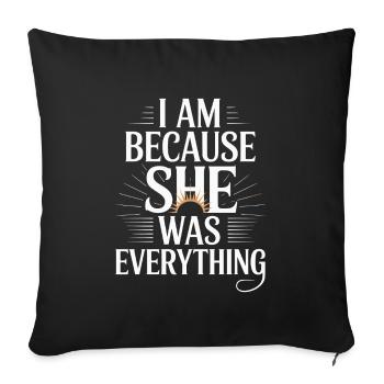 Élevé par une reine, parent célibataire - Housse de coussin décorative 45 x 45 cm - noir - Devant