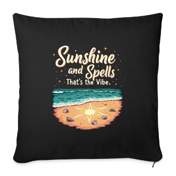 Été, Sorcières, Plage, Sorcière, Esthétique, Soleil, Magie - Housse de coussin décorative 45 x 45 cm - noir - Devant