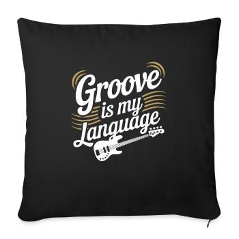 Basse, Guitariste, Musicien, Matériel, Funk, Rock, Jazz - Housse de coussin décorative 45 x 45 cm - noir - Devant