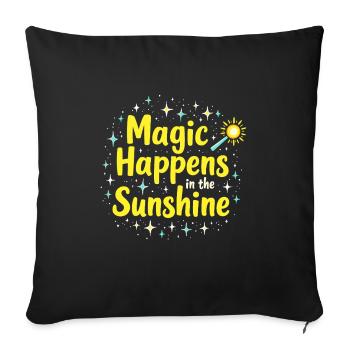 Été, Sorcières, Plage, Sorcière, Esthétique, Soleil, Magie - Housse de coussin décorative 45 x 45 cm - noir - Devant