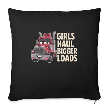 Women In Trucking Female Trucker Pride - Housse de coussin décorative 45 x 45 cm - noir - Devant