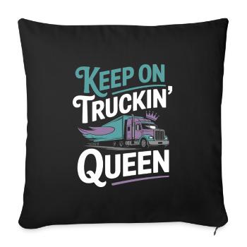 Women In Trucking Female Trucker Pride - Housse de coussin décorative 45 x 45 cm - noir - Devant