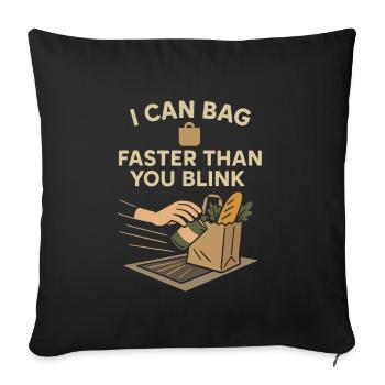 The Competitive Food Shopper Fast Cart - Sofa pillowcase 17,3'' x 17,3'' (45 x 45 cm) - black - Front