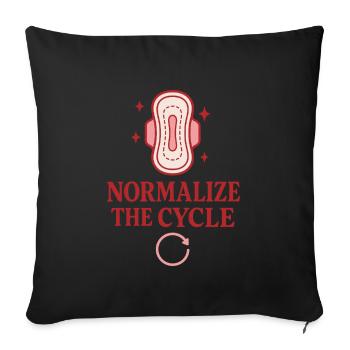 Menstruationsstolz Normalisieren Perioden - Sofakissenbezug 45 x 45 cm - Schwarz - Vorne