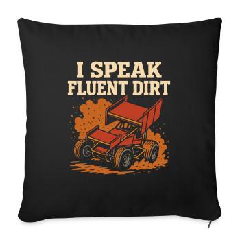 Sprint Car Racing Dirt Track Speed Oval Race - Sofa pillowcase 17,3'' x 17,3'' (45 x 45 cm) - black - Front