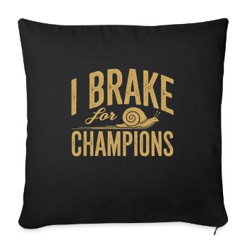Snail Racing -enthusiast Slow And Steady Racer - Sofa pillowcase 17,3'' x 17,3'' (45 x 45 cm) - black - Front