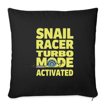 Snail Racing -enthusiast Slow And Steady Racer - Sofakissenbezug 45 x 45 cm - Schwarz - Vorne
