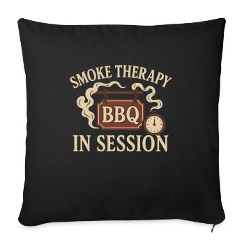 Bbq thérapie Grillmaster Humour Pit - Housse de coussin décorative 45 x 45 cm - noir - Devant