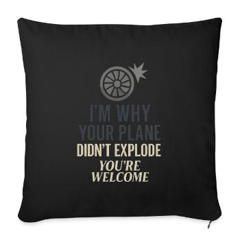 Mécanicien d’aviation Faa Humour Technicien d’aéronefs - Housse de coussin décorative 45 x 45 cm - noir - Devant