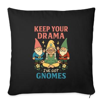Garten Zwerg Oma: Eigenwilliger Gnomecore, - Sofakissenbezug 45 x 45 cm - Schwarz - Vorne