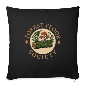 Mushroom Lover Cottagecore Aesthetic Nature Witch - Sofa pillowcase 17,3'' x 17,3'' (45 x 45 cm) - black - Front