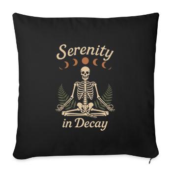 Squelette Yoga Méditation Squelette Goth Yoga Humour - Housse de coussin décorative 45 x 45 cm - noir - Devant