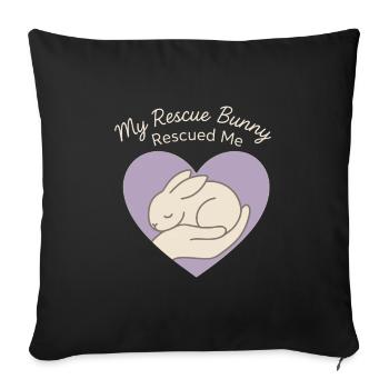 Lapin Maman Lapin Sauvetage Adopter, Acheter - Housse de coussin décorative 45 x 45 cm - noir - Devant