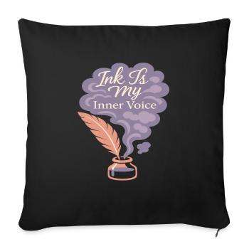 Gratitude Practice Journal Lover Emotional - Sofa pillowcase 17,3'' x 17,3'' (45 x 45 cm) - black - Front