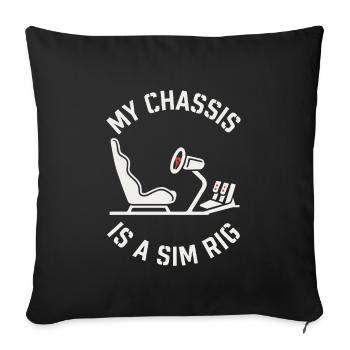 Sim Racing Simulator Cockpit Esports Racer - Sofa pillowcase 17,3'' x 17,3'' (45 x 45 cm) - black - Front