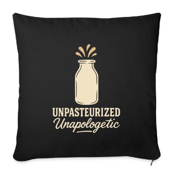 Boire du lait cru Lait cru de la ferme Fraîcheur - Housse de coussin décorative 45 x 45 cm - noir - Devant