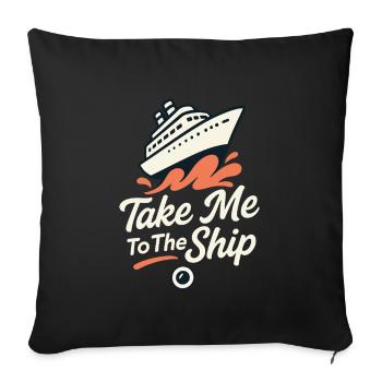 Cruise Addict Funny Cruise Loyalty Ocean - Housse de coussin décorative 45 x 45 cm - noir - Devant