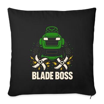 Tondeuse à gazon Tondeuse à gazon Racing Tondeuse à gazon de course - Housse de coussin décorative 45 x 45 cm - noir - Devant