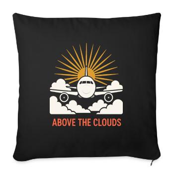 Hôtesse de l’air Personnel navigant commercial Life Aviation - Housse de coussin décorative 45 x 45 cm - noir - Devant