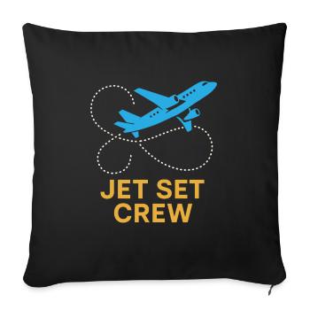Hôtesse de l’air Personnel navigant commercial Life Aviation - Housse de coussin décorative 45 x 45 cm - noir - Devant