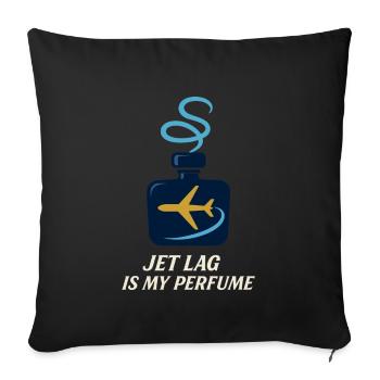 Hôtesse de l’air Personnel navigant commercial Life Aviation - Housse de coussin décorative 45 x 45 cm - noir - Devant