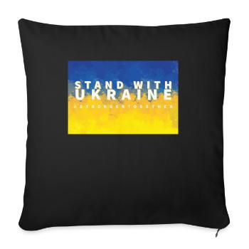 Stand with Ukraine - Sofakissenbezug 45 x 45 cm - Schwarz - Vorne