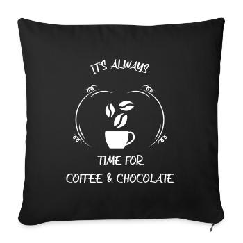 Kaffee Espresso Käffchen & Schokolade - Sofakissenbezug 45 x 45 cm - Schwarz - Vorne