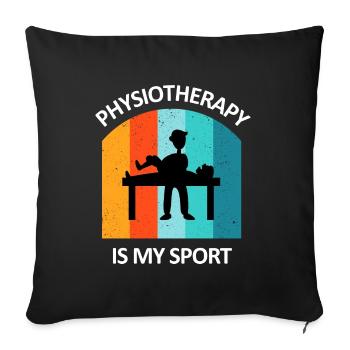 Kinésithérapeute cadeau humoristique disant drôle - Housse de coussin décorative 45 x 45 cm - noir - Devant