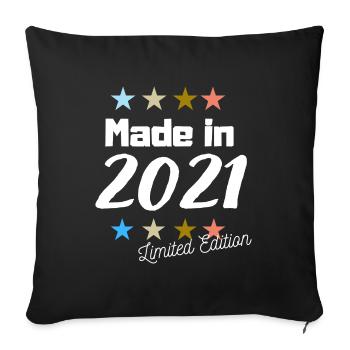 Made in 2021 Limited Edition Vintage Birthday - Sofa pillowcase 17,3'' x 17,3'' (45 x 45 cm) - black - Front