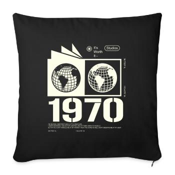 Jahrgang 1970 Retro Geburtstag Geschenk 1970 - Sofakissenbezug 45 x 45 cm - Schwarz - Vorne