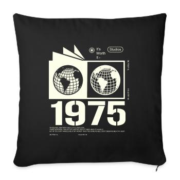 Jahrgang 1975 Retro Geburtstag Geschenk 1975 - Sofakissenbezug 45 x 45 cm - Schwarz - Vorne