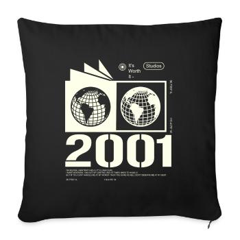 Vintage 2001 Retro Birthday Gift 2001 - Sofa pillowcase 17,3'' x 17,3'' (45 x 45 cm) - black - Front