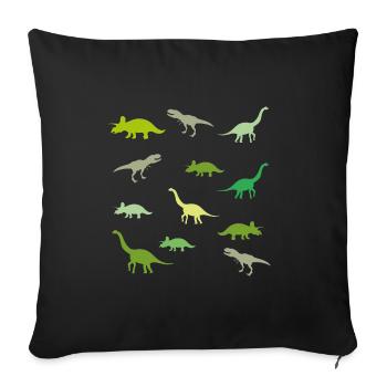 Dinosaurs Pattern - Sofa pillowcase 17,3'' x 17,3'' (45 x 45 cm) - black - Front